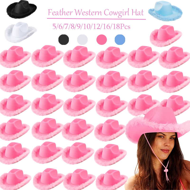 Party Hat Cone - 5-18pcs Feather Western Cowgirl Hoeden Bruiloft