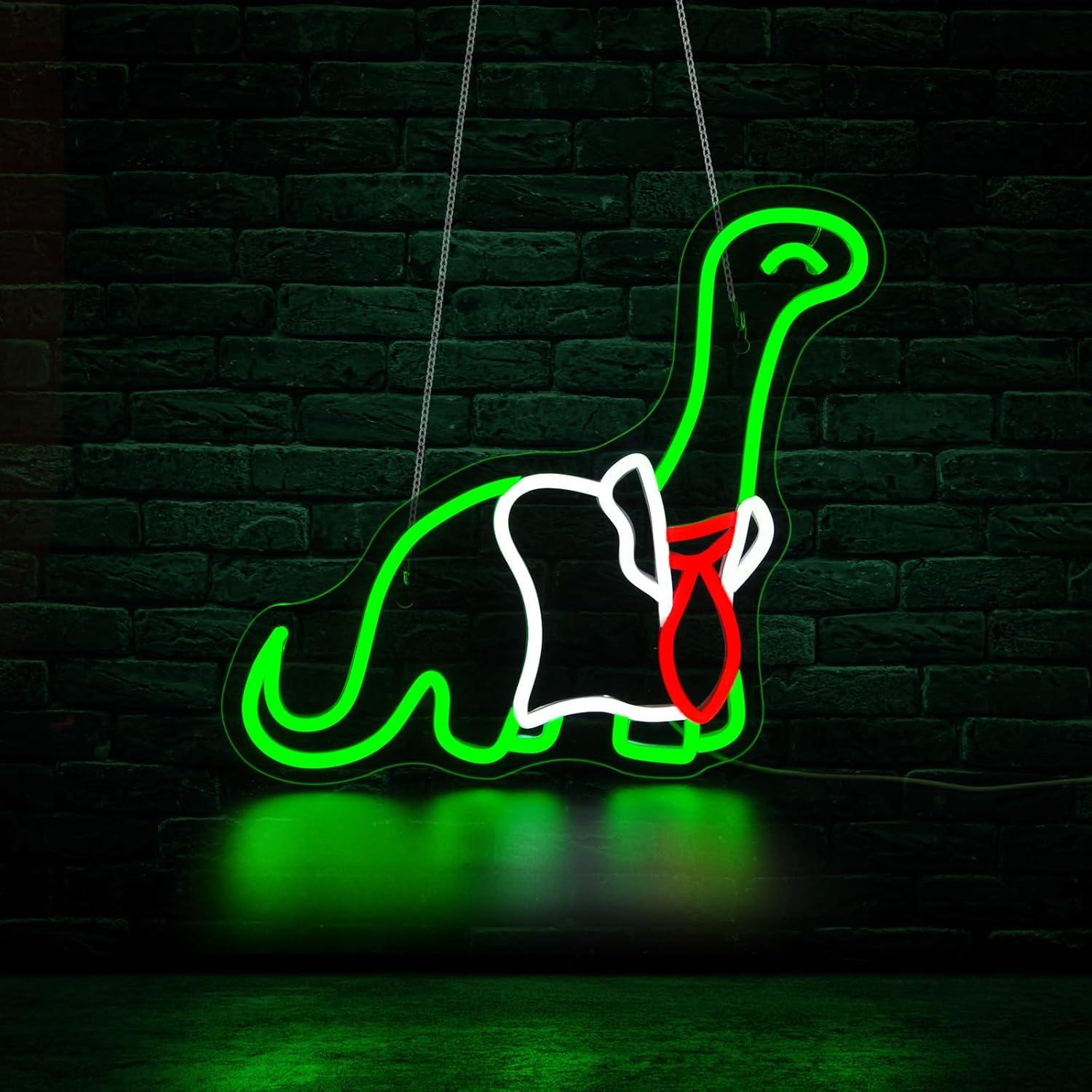 Neon Sign Party - Dinosaurus neonreclame, dimbaar LED-licht voor woonkamer,