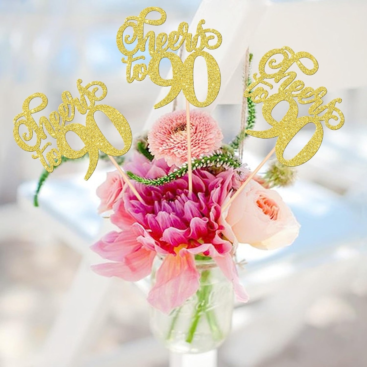 Centerpiece Stick - 12 stuks Cheers to 90 tafeldecoratie