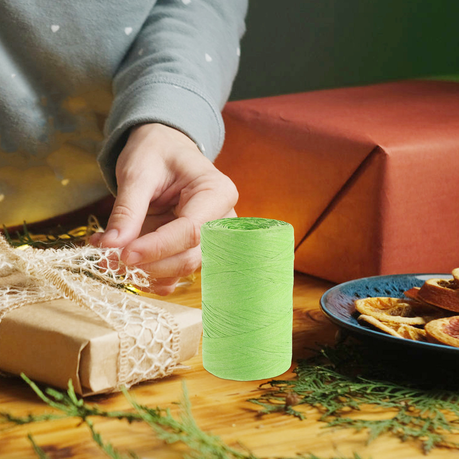 Gekleurd raffiapapierlint, ver - Papercraft Supply Ribbon recensie en prijs