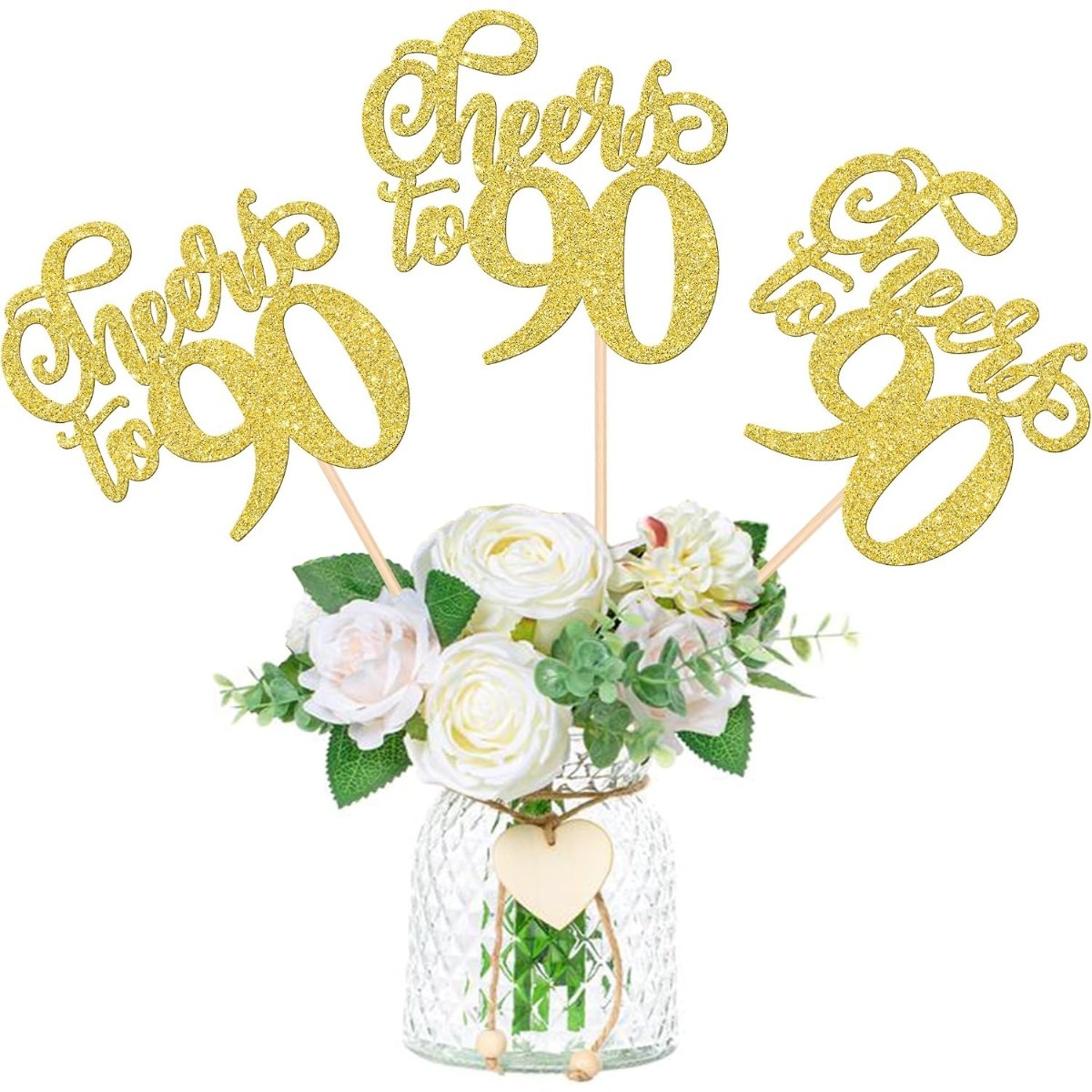 12 stuks Cheers to 90 tafeldec - Centerpiece Stick recensie en prijs